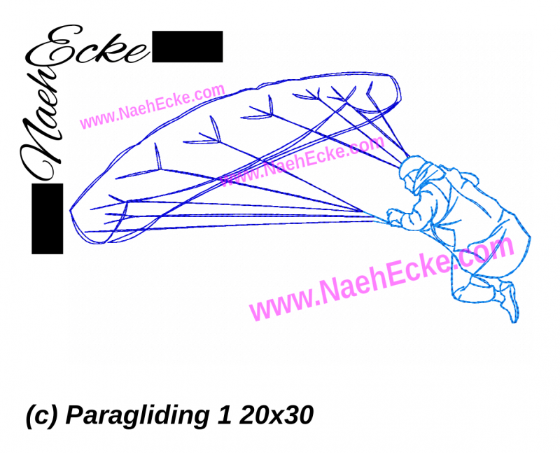 Stickdatei Paragliding 1 20x30 / 20x36