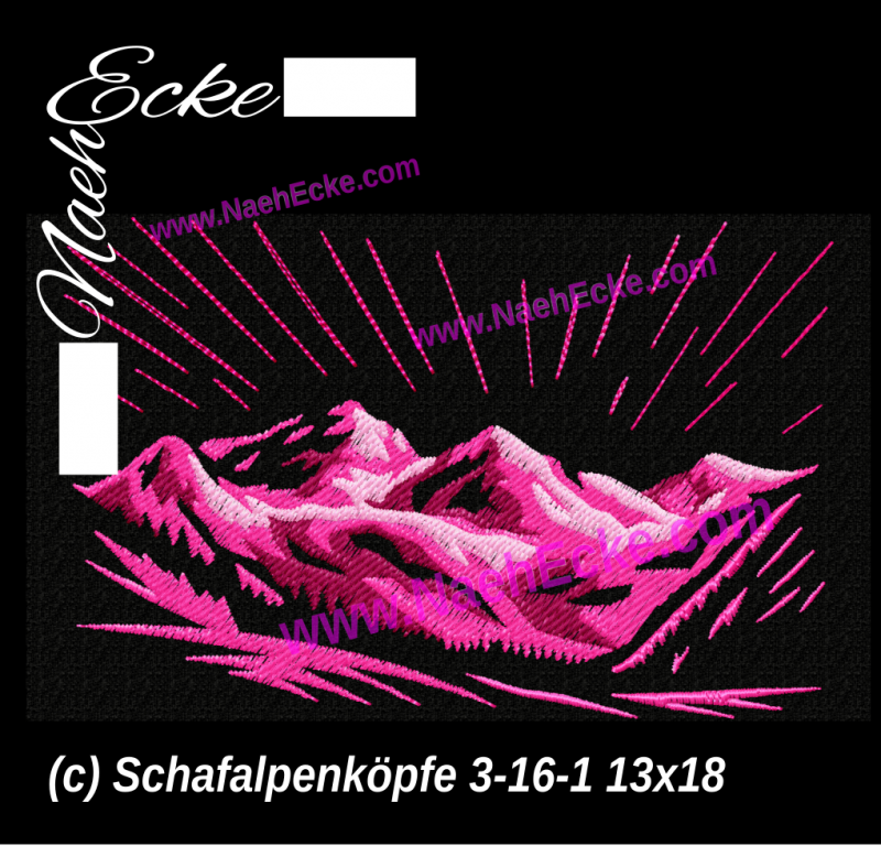 Stickdatei Schafalpenköpfe 3-16-1 13x18 / 14x20
