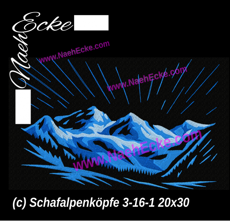 Stickdatei Schafalpenköpfe 3-16-1 20x30