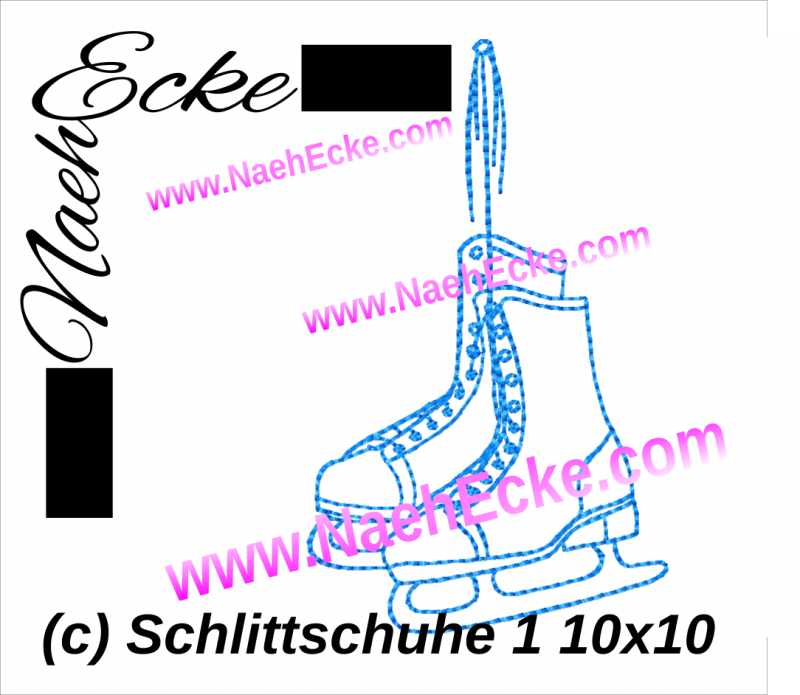 Stickdatei Schlittschuhe 1 10x10
