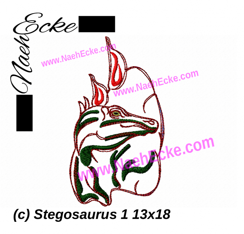 Stickdatei Stegosaurus 1 10x10