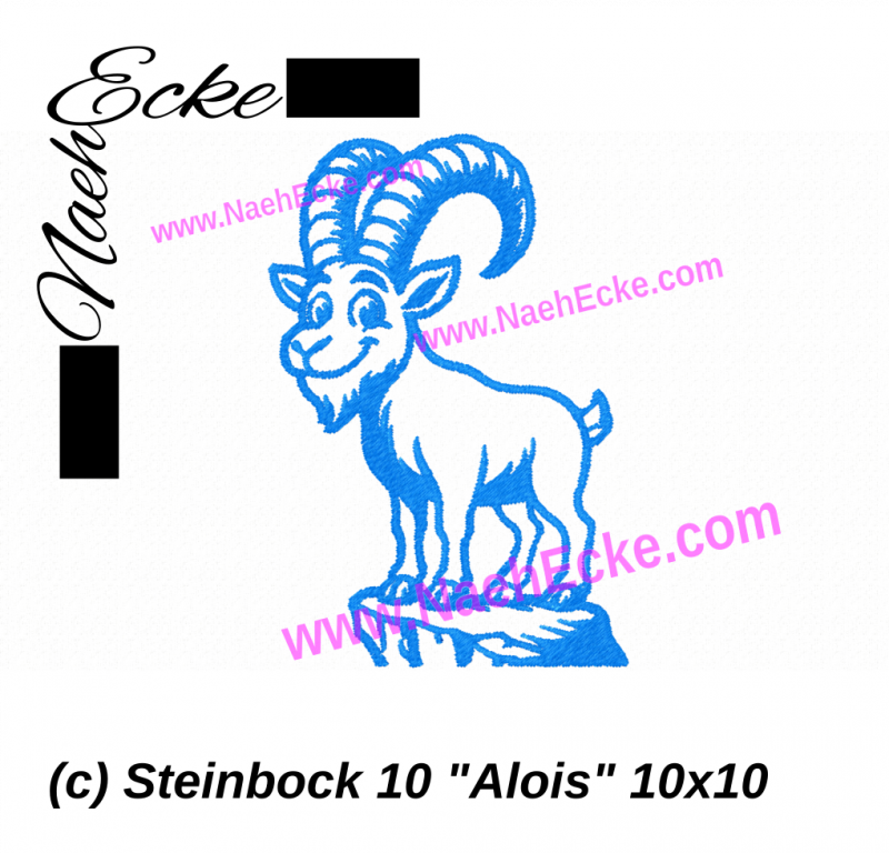 Stickdatei Steinbock 10 Alois 10x10