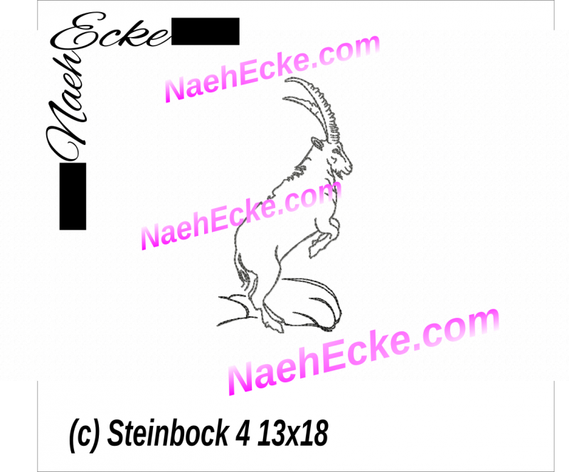 Stickdatei Steinbock Nr. 4 13x18 / 14x20