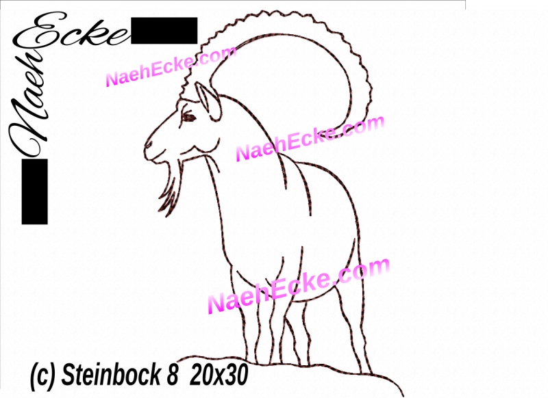 Stickdatei Steinbock Nr. 8 20x30 / 14x20 / 20x20 / 20x28