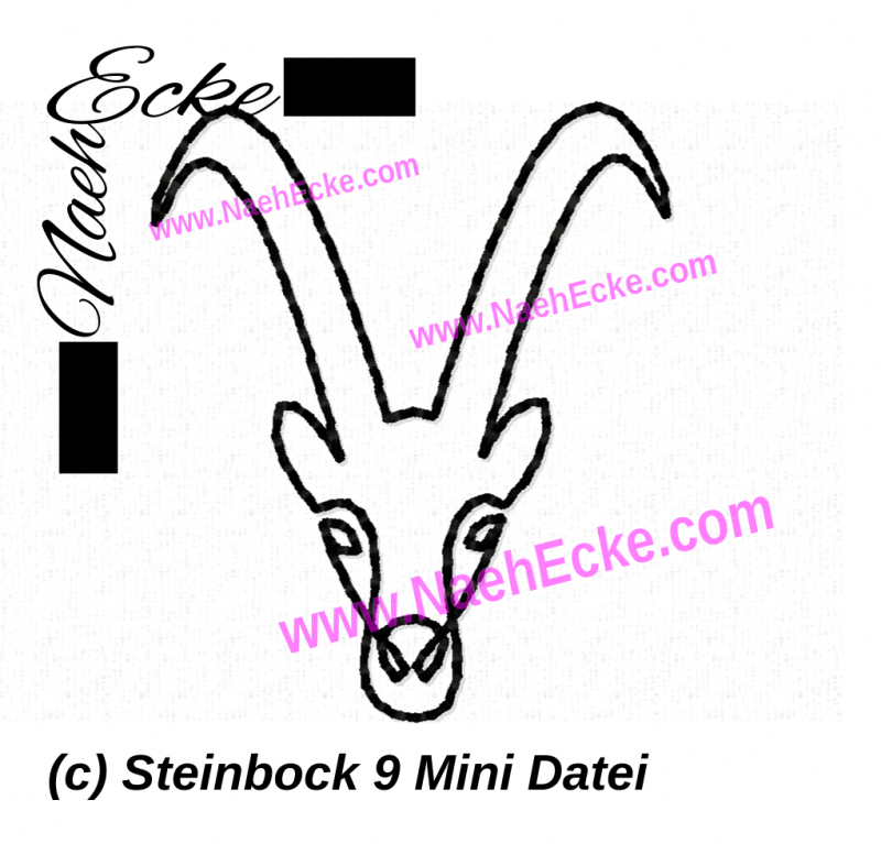 Stickdatei Steinbock Nr. 9 Mini Datei 2x3 für 10x10