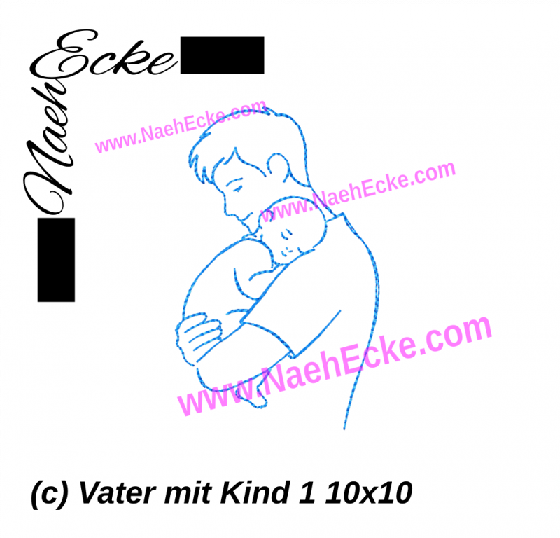 Stickdatei Vater mit Kind 1 10x10