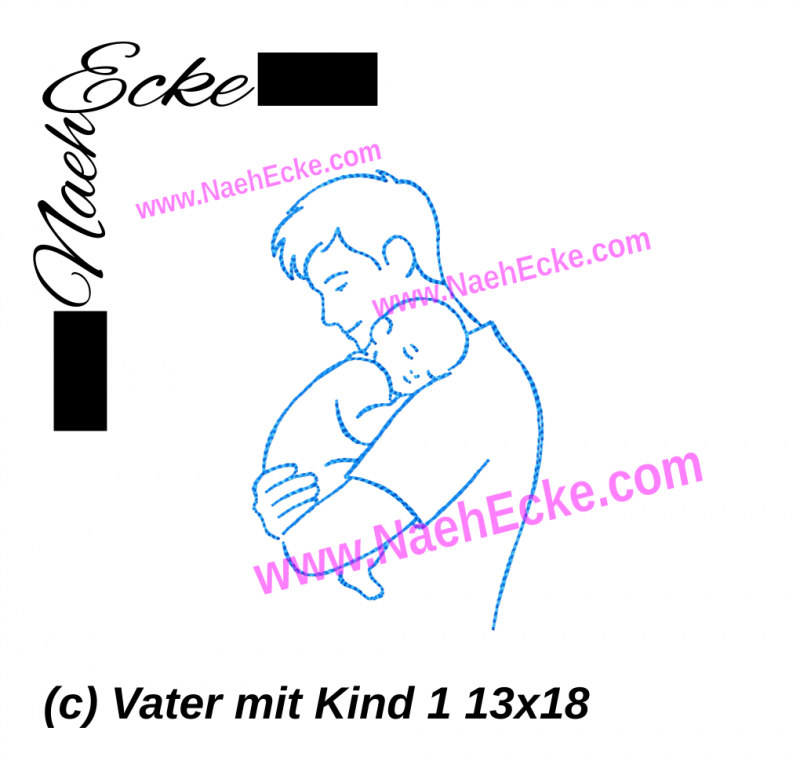 Stickdatei Vater mit Kind 1 13x18 / 14x20