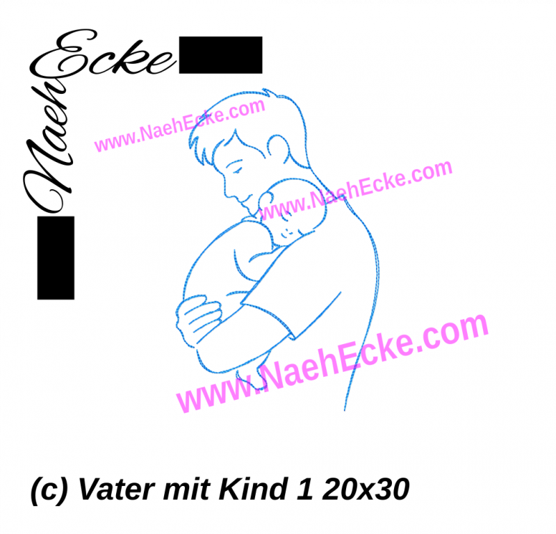 Stickdatei Vater mit Kind 1 20x30 / 18x30 / 16x26 / 14x20