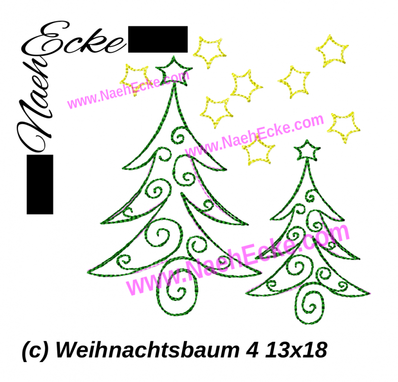Stickdatei Weihnachtsbaum 4 13x18 / 14x20