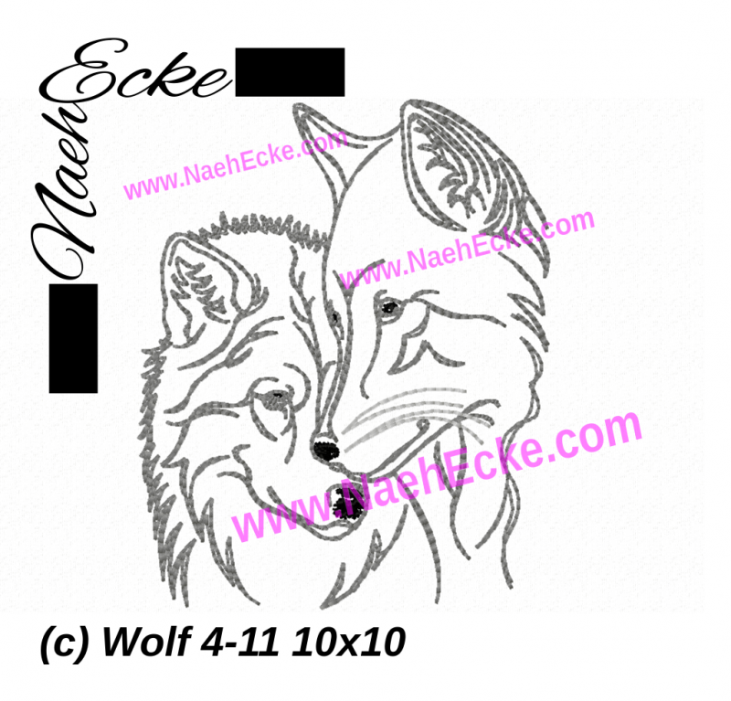 Stickdatei Wolf Nr. 4-11 10x10