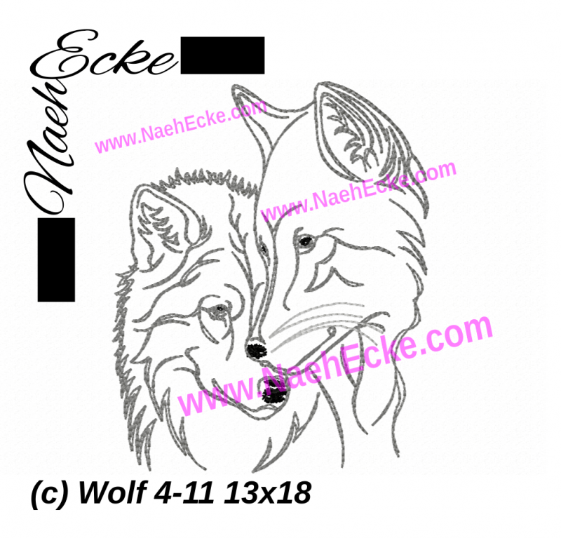 Stickdatei Wolf Nr. 4-11 13x18 / 14x20