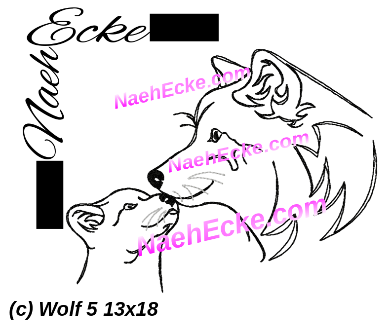 Stickdatei Wolf 5 13x18 / 14x20
