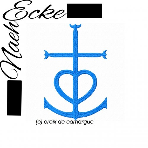Stickdatei Anker Liebe, Glaube, Hoffnung / croix de camargue 10x10 