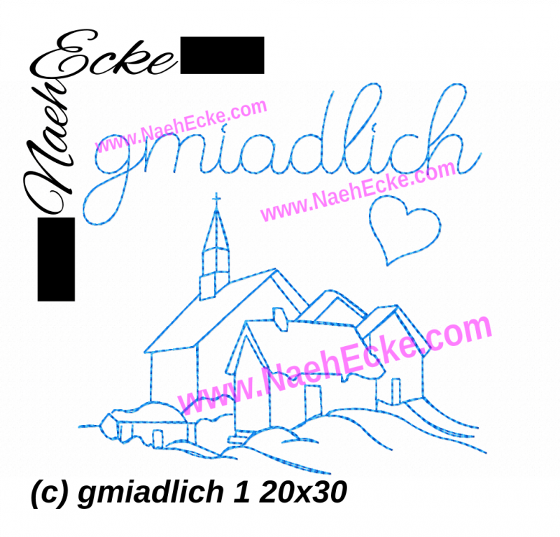 Stickdatei gmiadlich 1 20x30 / 20x28