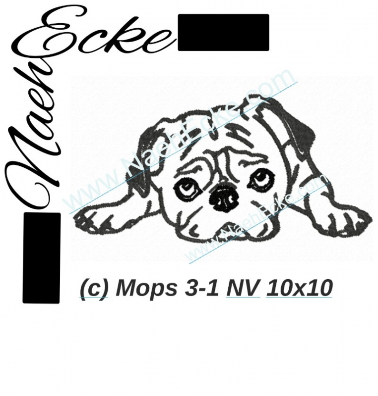 Stickdatei Mops Nr. 3 10x10