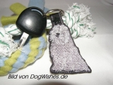 Embroidery Bearded Collie 3 ITH Keychain 