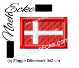 Stickdatei Flagge Dänemark 3x2 cm