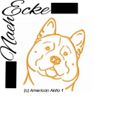 embroidery American Akita 1 5x7