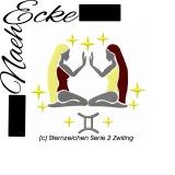 Stickdatei Sternzeichen Serie 2 Zwillinge 10x10 