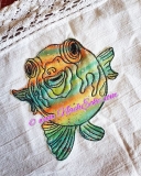 Embroidery Puffer Fish 11.81 x 7.87
