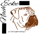 Embroidery old English Bulldog 1 4x4 