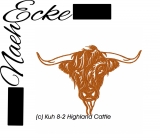 Embroidery Cow 8-2 Highland Cattle 10x13" 