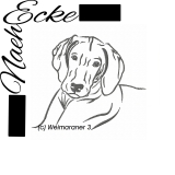 Embroidery Weimaraner Nr. 3 11.81 x 7.87" 
