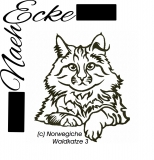 Stickdatei Norwegische Waldkatze Nr. 3 10x10