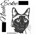 embroidery Siamese Cat 5x7