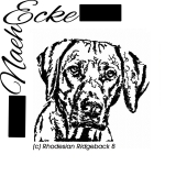 Embroidery Rhodesian Ridgeback 8 5x7