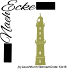 Stickdatei Leuchtturm Warnemünde 13x18