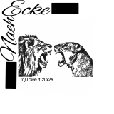 Embroidery Lion 1 Cupple 11.02 x 7.87