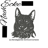 Stickdatei Norwegischer Elchhund schwarz 10x10