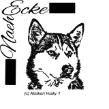 Embroidery Alaskan Husky 1 5x7