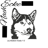 Stickdatei Alaskan Husky 1-3 10x10