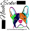 Embroidery French Bulldog 8 4x4