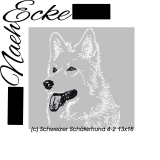 Stickdatei Schweizer Schäferhund Nr. 4-2 13x18