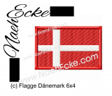 Stickdatei Flagge Dänemark 6x4cm