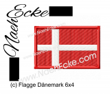 Embroidery Flag Denmark 6x4cm