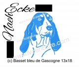 embroidery Basset bleu de Gascogne 5x7" 