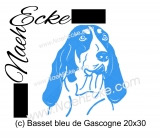 embroidery Basset bleu de Gascogne 11.81 x 7.87 / 7.87 x 11.02