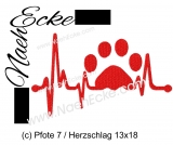 Stickdatei Pfote / Hundepfote 7 Herzschlag 1 13x18