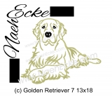 Embroidery Golden Retriever 7 5x7