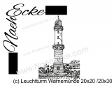 Stickdatei Leuchtturm Warnemünde 20x20 / 20x30 Scrib-Art