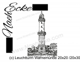 Embroidery Lighthouse Warnemünde 7.87 x 7.87 / 11.81 x 7.87