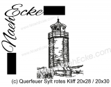 Stickdatei Quermarkenfeuer Rotes Kliff Sylt 20x28 / 20x30 Scrib-Art