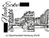 Stickdatei Hamburg Speicherstadt 20x30 Scrib-Art