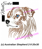 Stickdatei Australian Shepherd 2-9 20x30 / 20x20 / 20x28