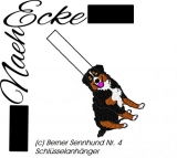 Embroidery Berner Senn Dog 4 ITH Keychain 