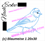 Stickdatei Blaumeise 1 20x30 / 20x28